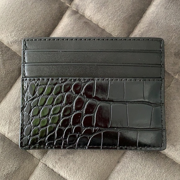 MICHAEL Michael Kors Croc Embossed Card Case - Picture 2 of 3